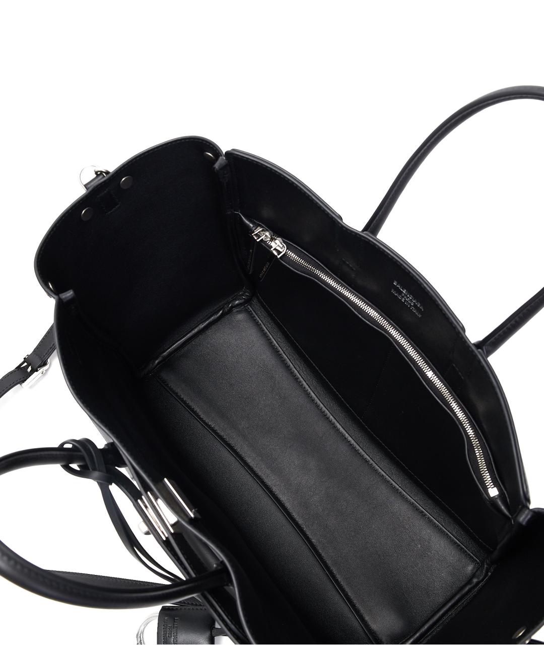 BALENCIAGA Черная кожаная сумка с короткими ручками, фото 5