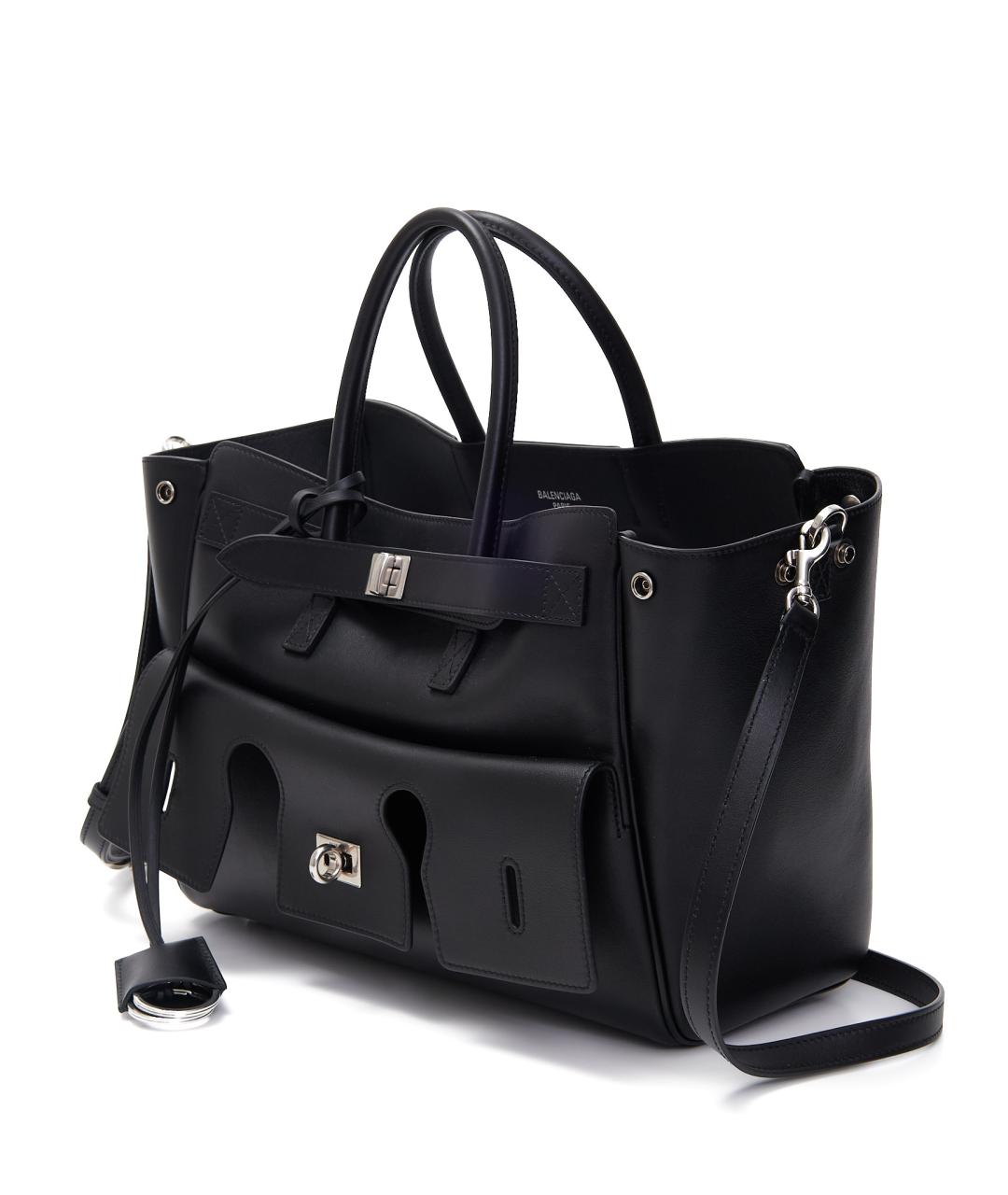 BALENCIAGA Черная кожаная сумка с короткими ручками, фото 2