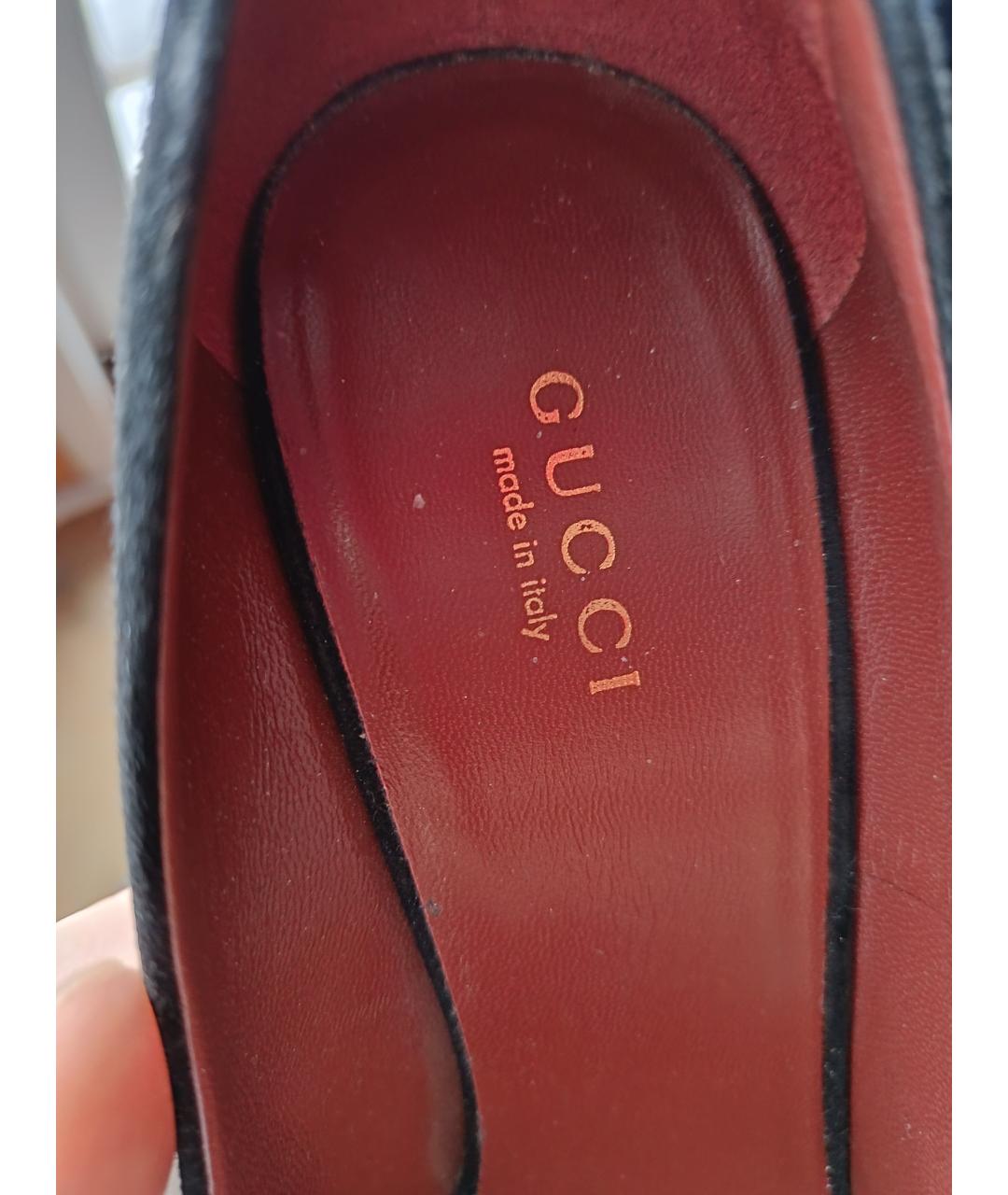 GUCCI Черные замшевые туфли, фото 6