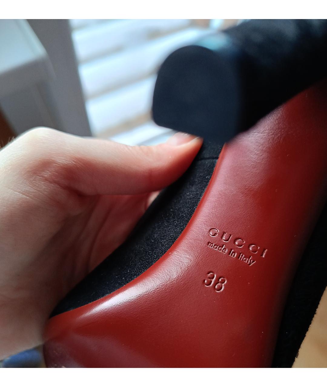GUCCI Черные замшевые туфли, фото 4
