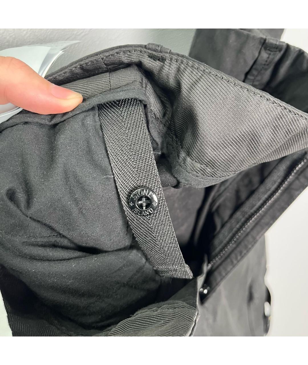 STONE ISLAND Черные хлопковые повседневные брюки, фото 8
