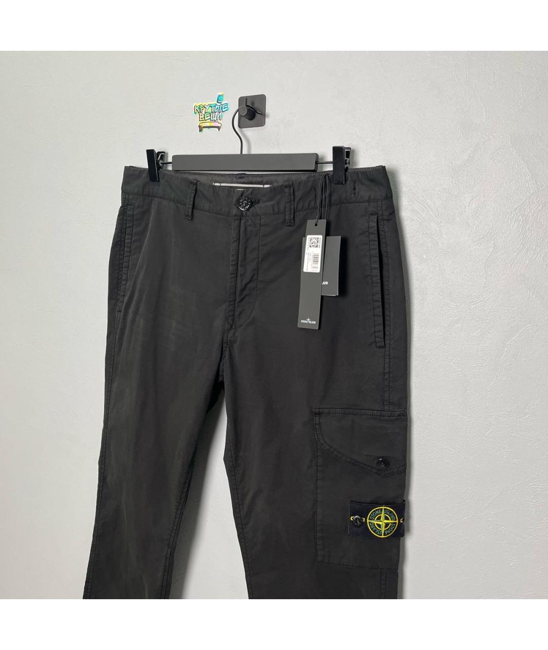 STONE ISLAND Черные хлопковые повседневные брюки, фото 2