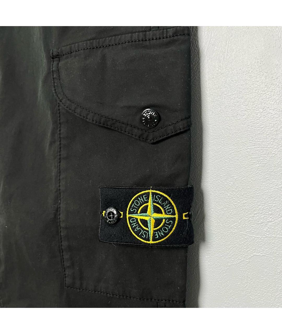 STONE ISLAND Черные хлопковые повседневные брюки, фото 4