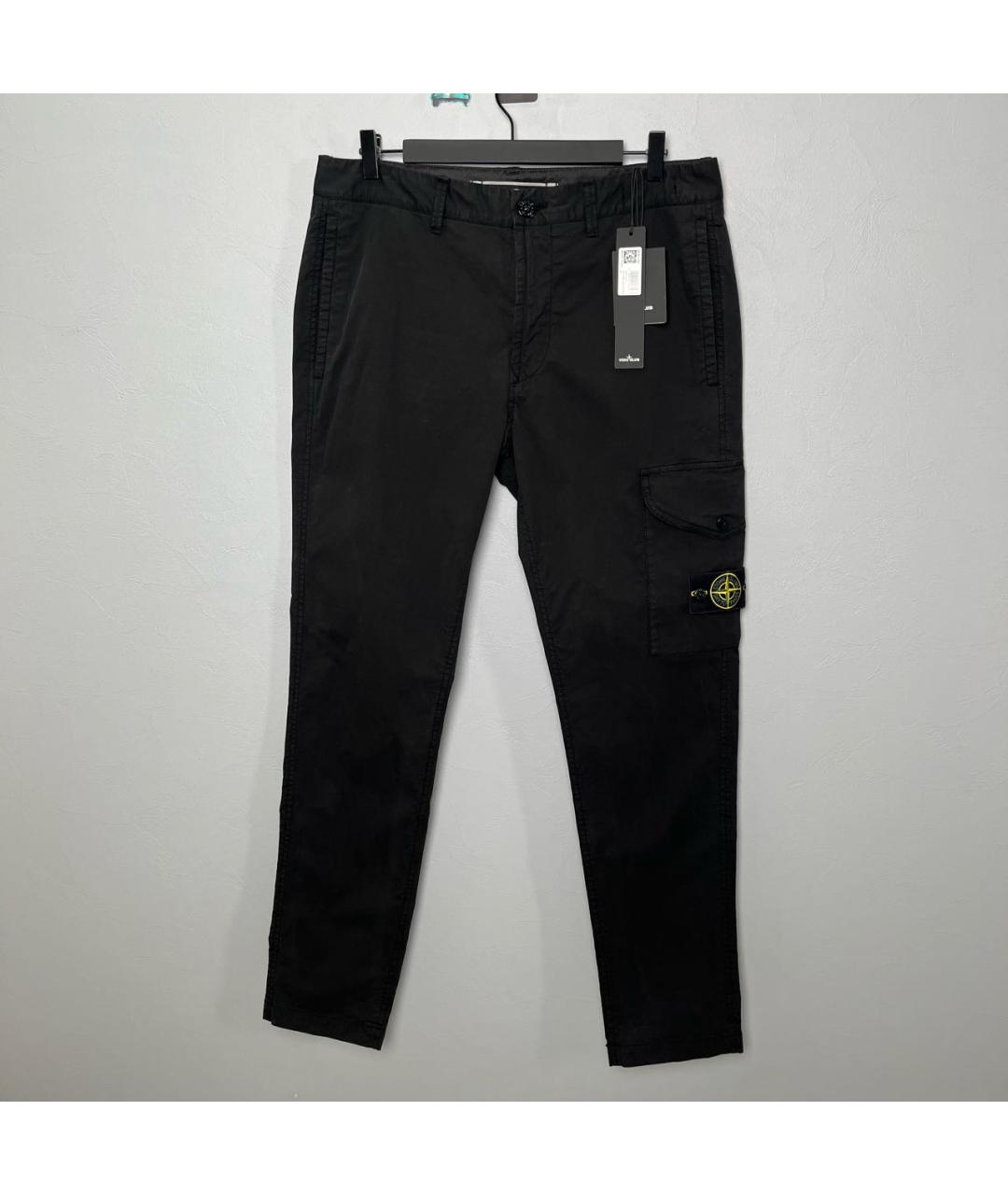 STONE ISLAND Черные хлопковые повседневные брюки, фото 9