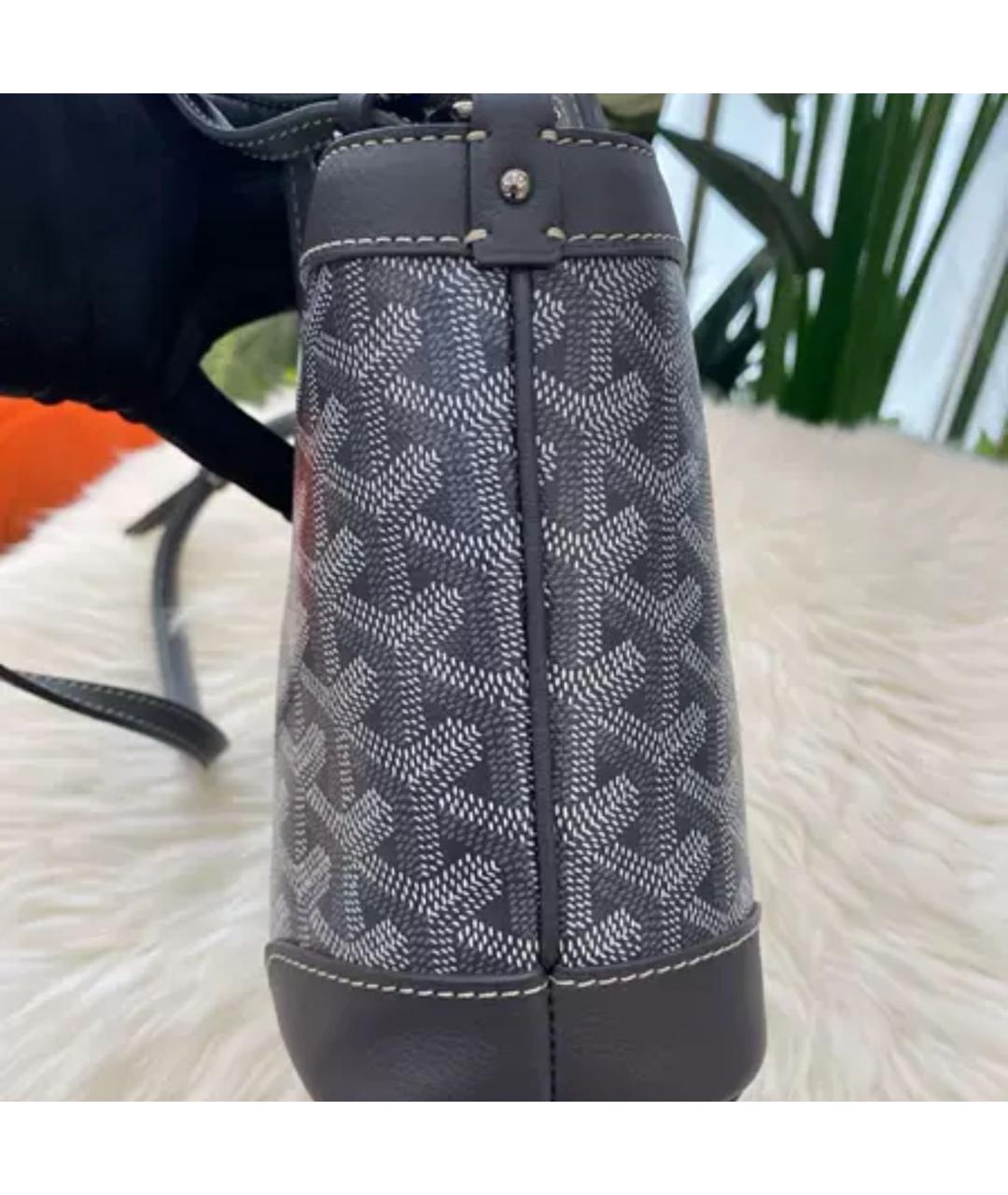 GOYARD Темно-синяя кожаная сумка с короткими ручками, фото 2