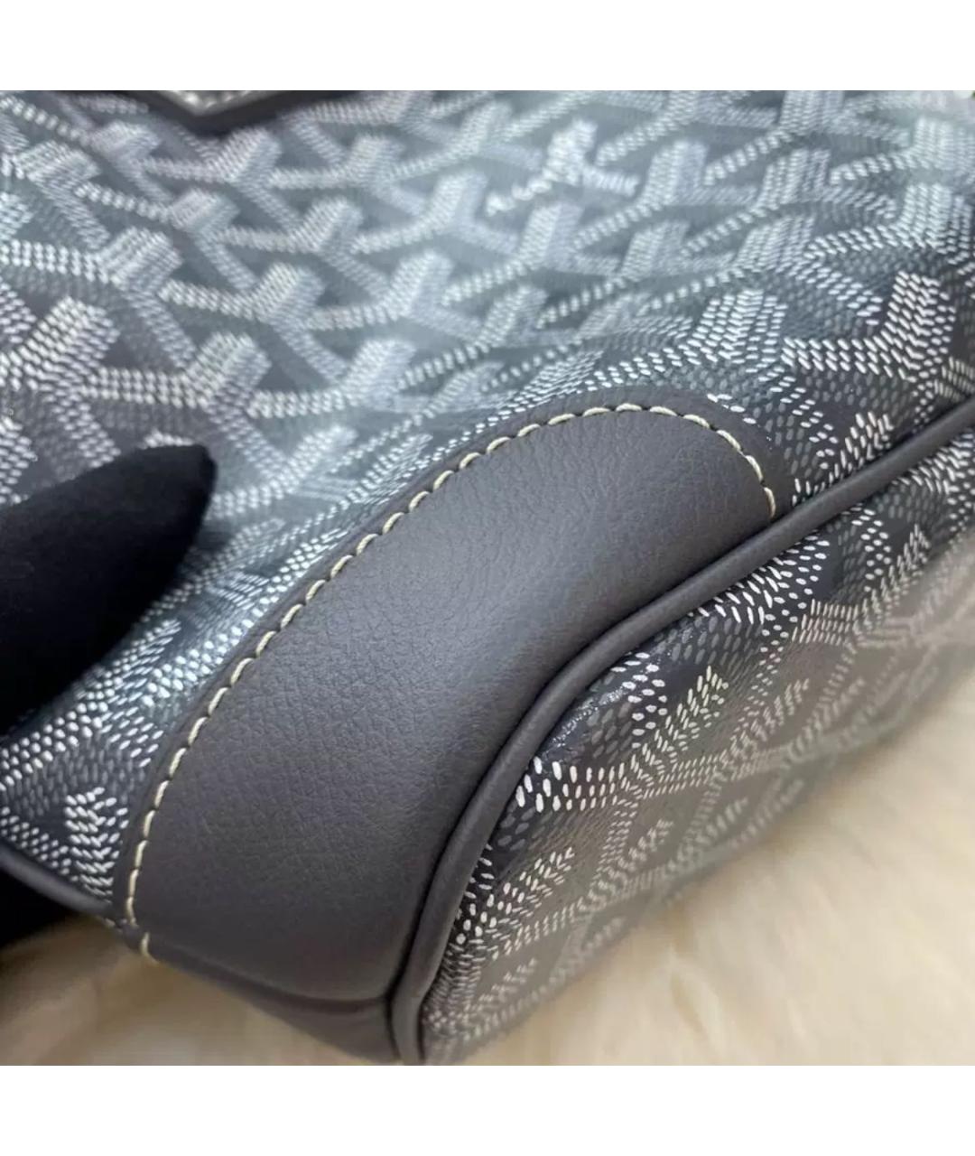 GOYARD Темно-синяя кожаная сумка с короткими ручками, фото 5