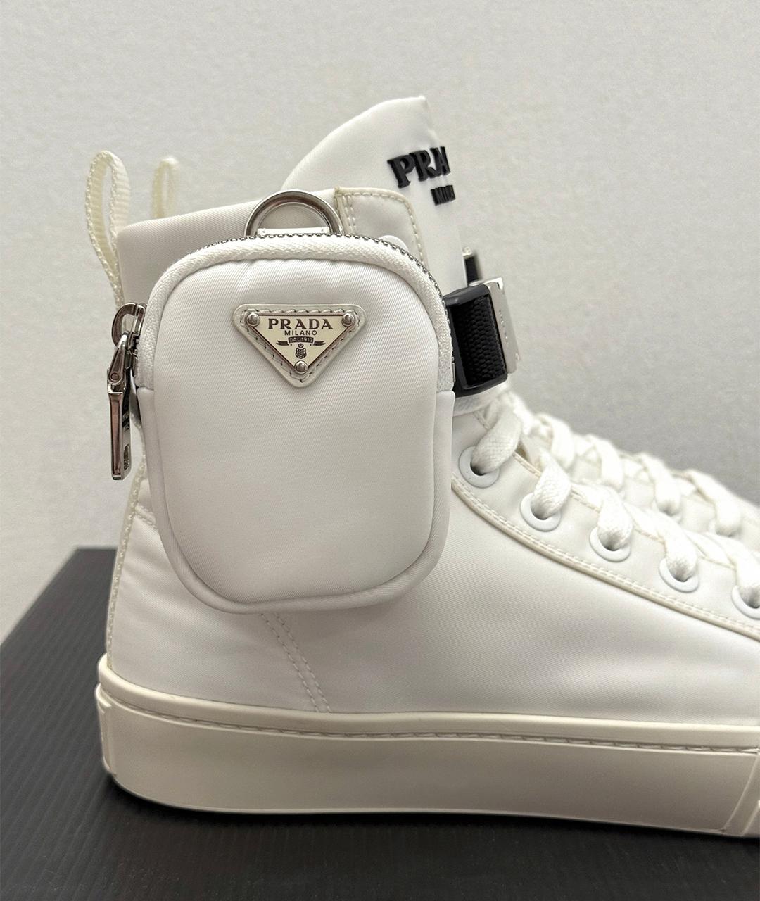 PRADA Белые кеды, фото 4