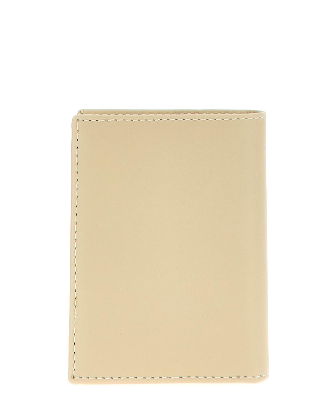 COMME DES GARÇONS WALLET Бежевый кожаный кошелек, фото 2