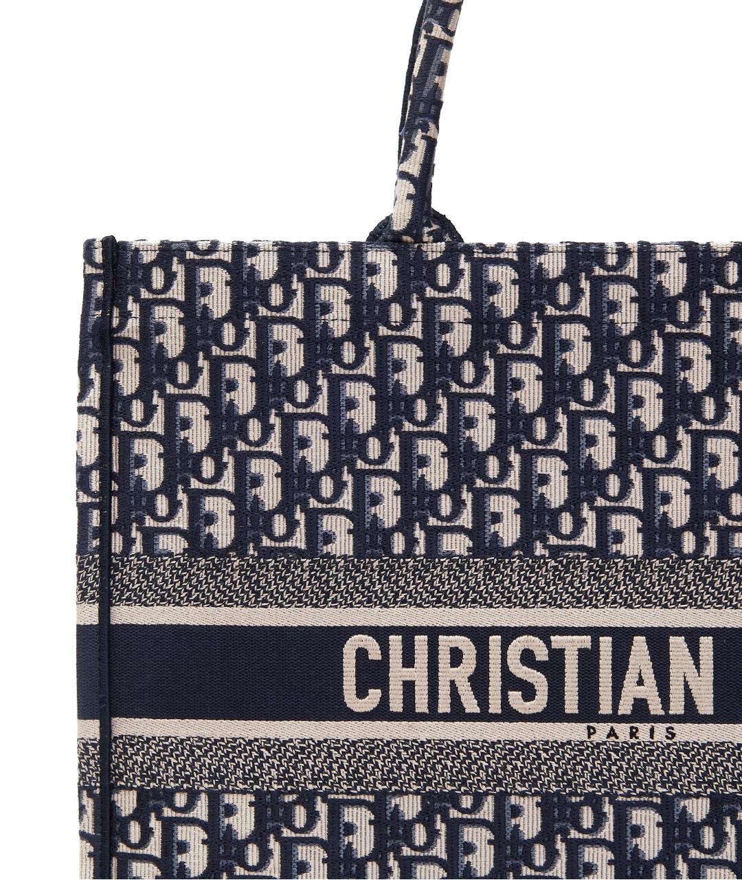 CHRISTIAN DIOR Синяя тканевая сумка тоут, фото 4
