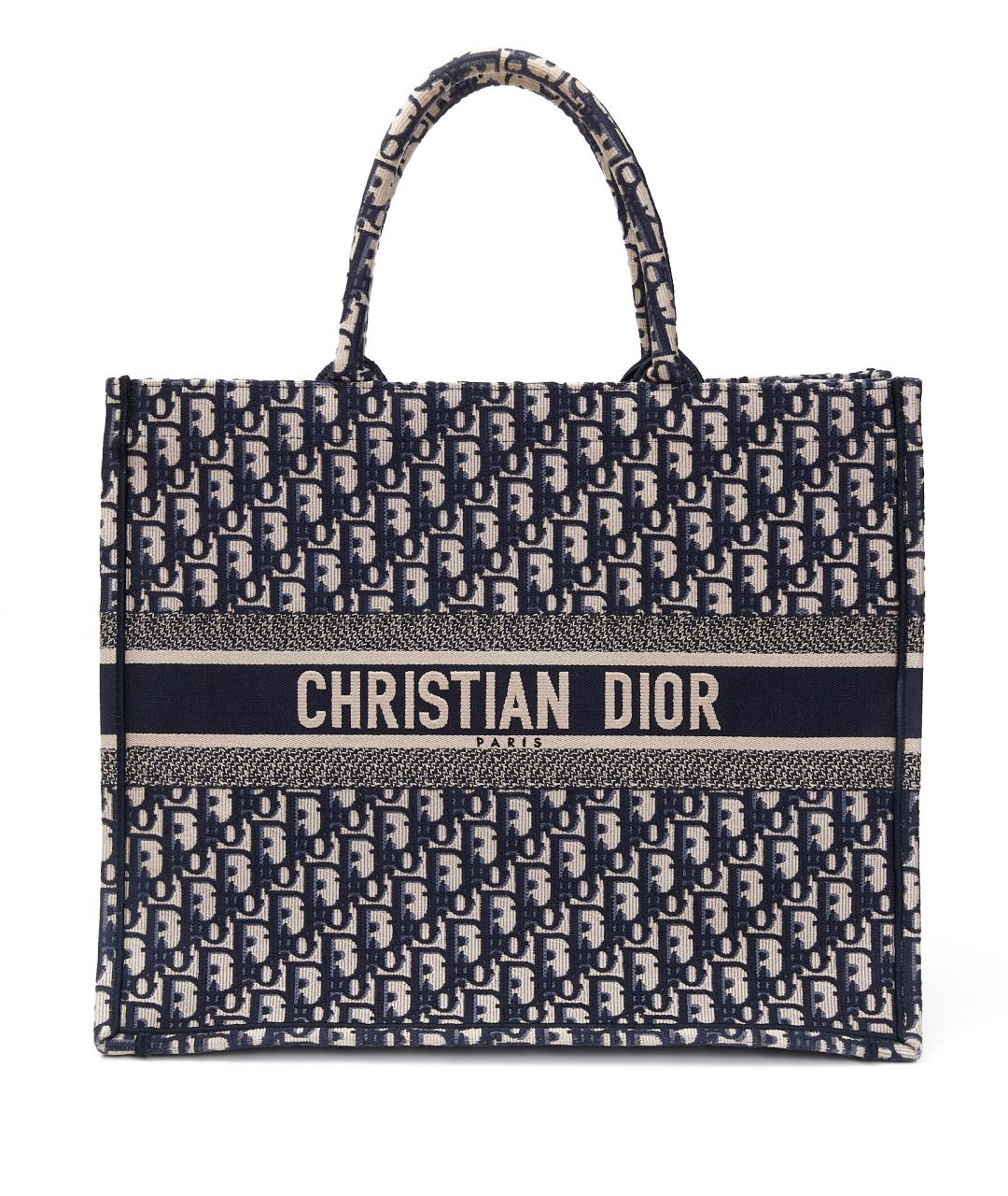 CHRISTIAN DIOR Синяя тканевая сумка тоут, фото 9