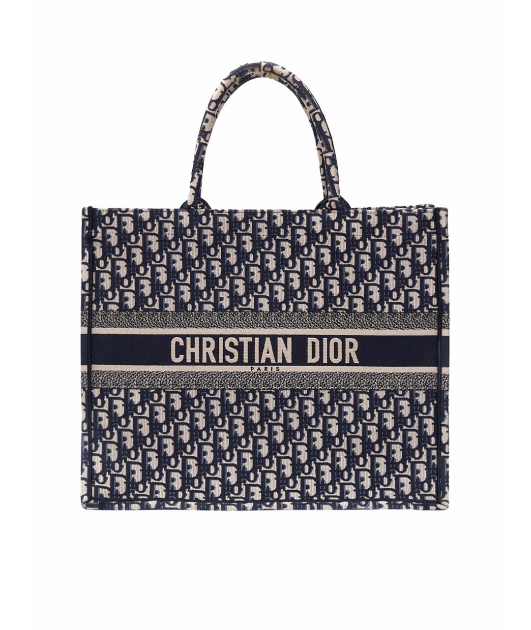 CHRISTIAN DIOR Синяя тканевая сумка тоут, фото 1