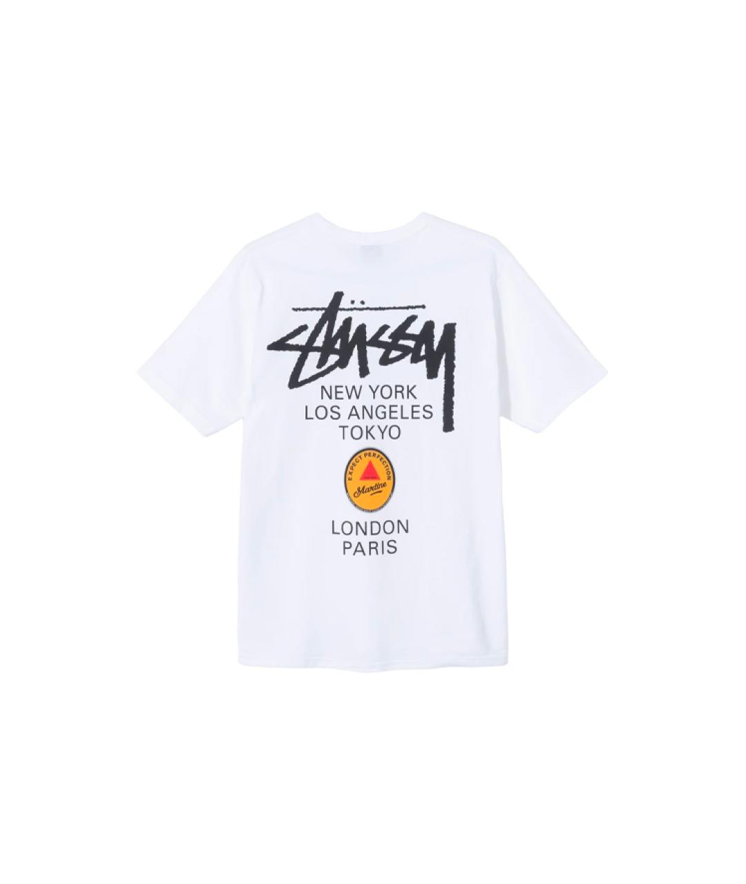 STUSSY Белая хлопковая футболка, фото 2
