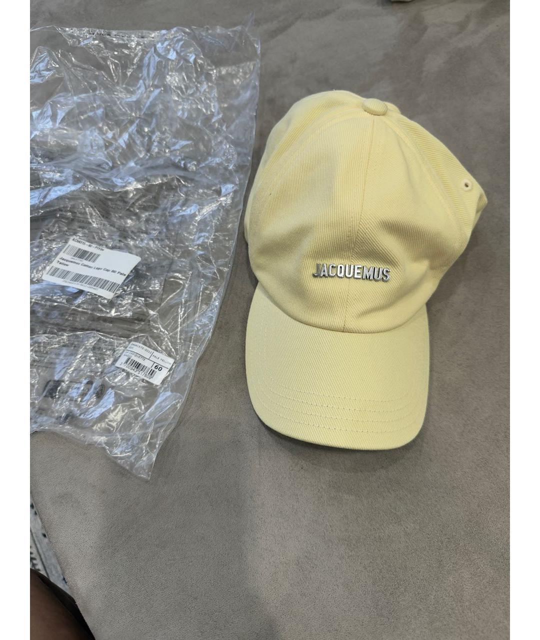 JACQUEMUS Желтая хлопковая кепка, фото 4
