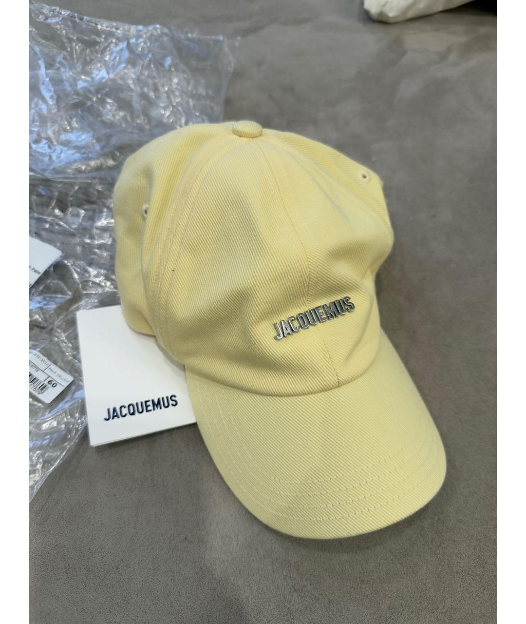 JACQUEMUS Желтая хлопковая кепка, фото 3