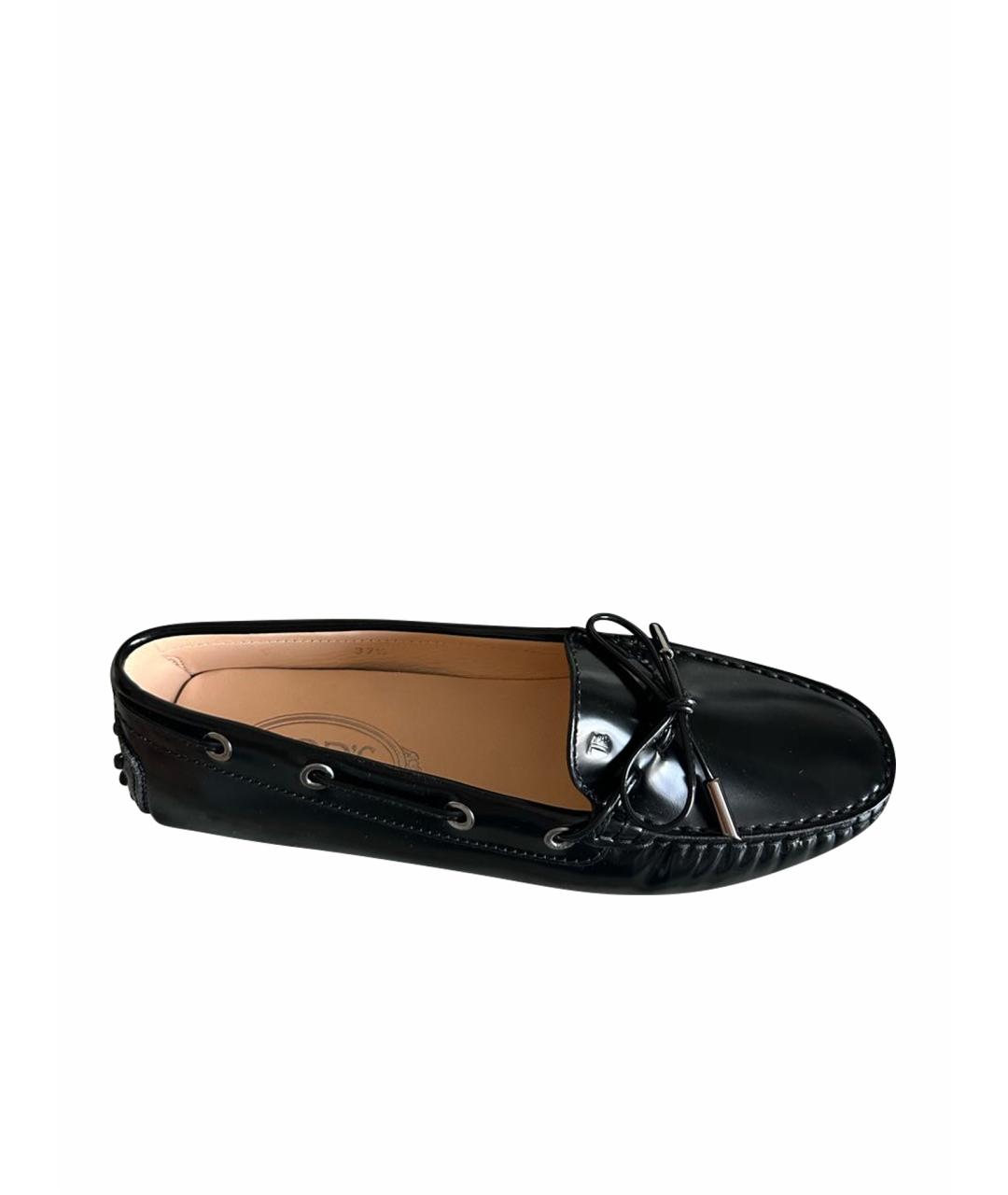 TOD'S Черные мокасины из лакированной кожи, фото 1