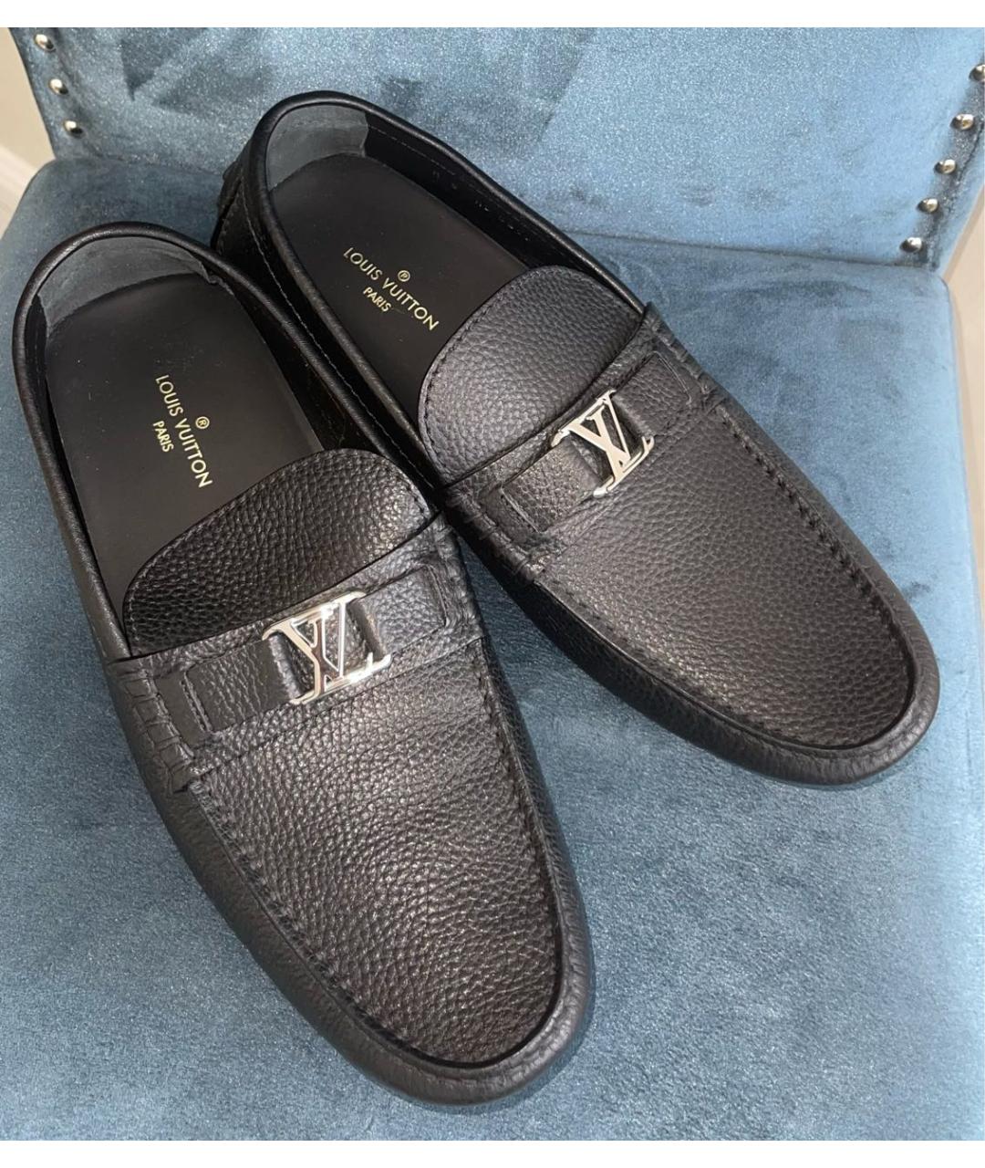 LOUIS VUITTON Черные кожаные мокасины, фото 6