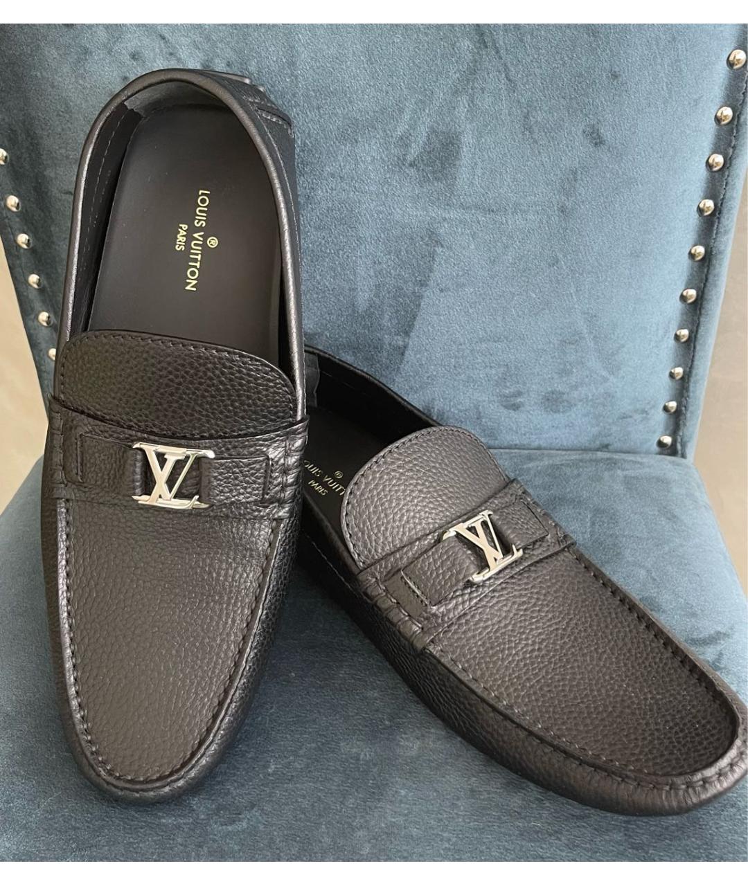 LOUIS VUITTON Черные кожаные мокасины, фото 8