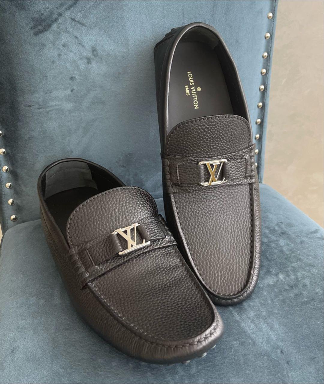 LOUIS VUITTON Черные кожаные мокасины, фото 7