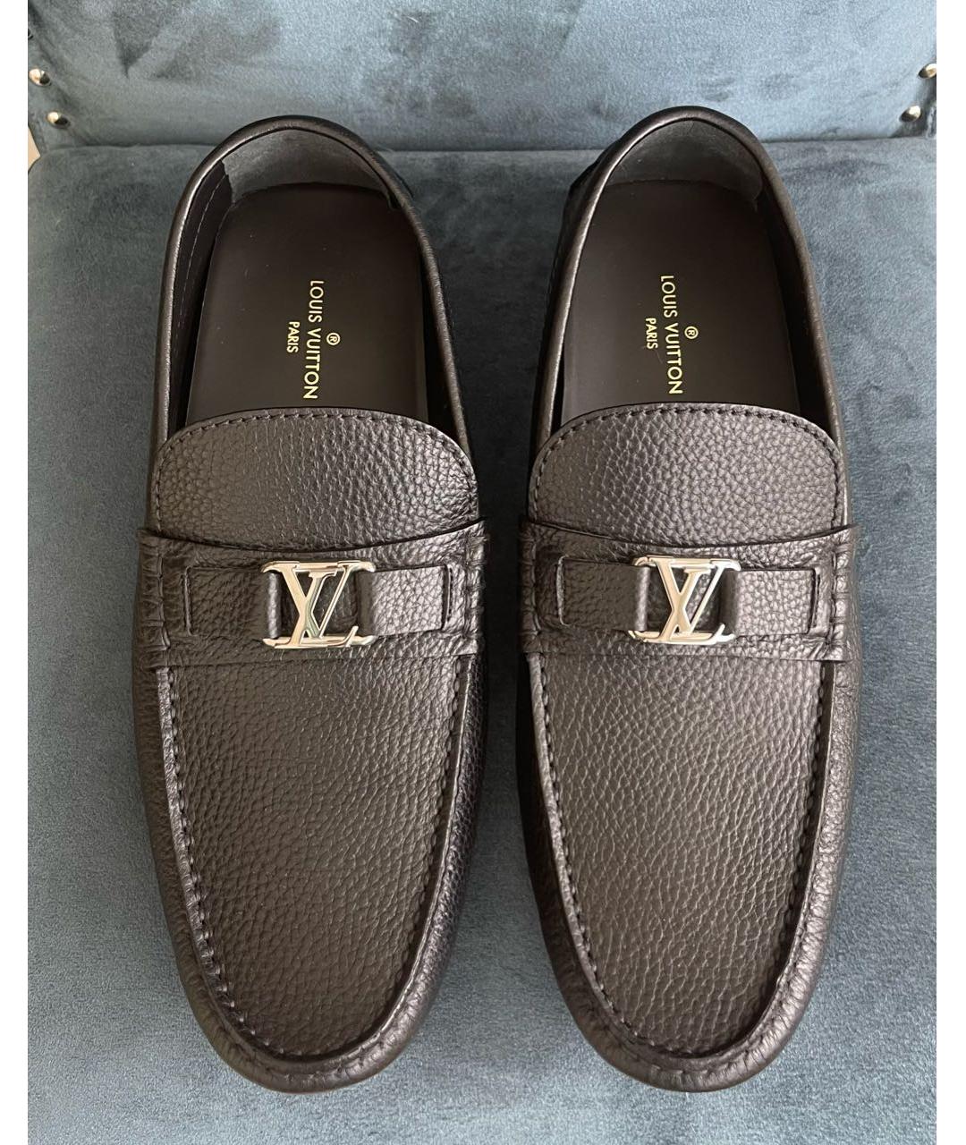 LOUIS VUITTON Черные кожаные мокасины, фото 3