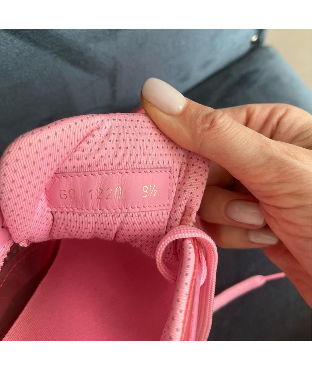 LOUIS VUITTON Фуксия резиновые низкие кроссовки / кеды, фото 6