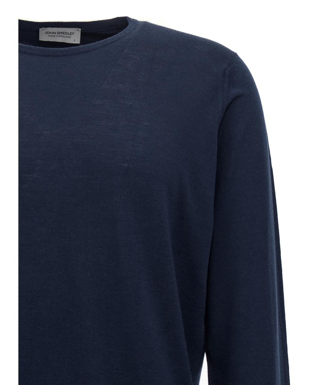 JOHN SMEDLEY Темно-синий шерстяной джемпер / свитер, фото 3