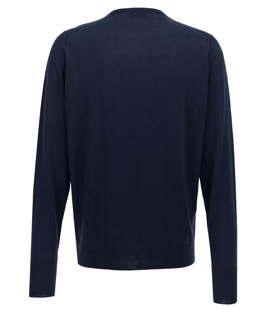 JOHN SMEDLEY Темно-синий шерстяной джемпер / свитер, фото 2