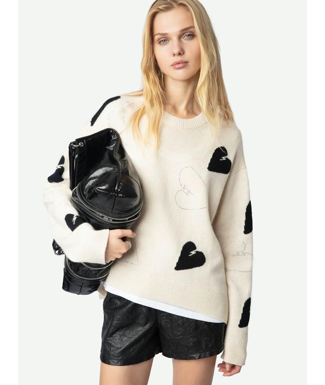ZADIG & VOLTAIRE Бежевый кашемировый джемпер / свитер, фото 4