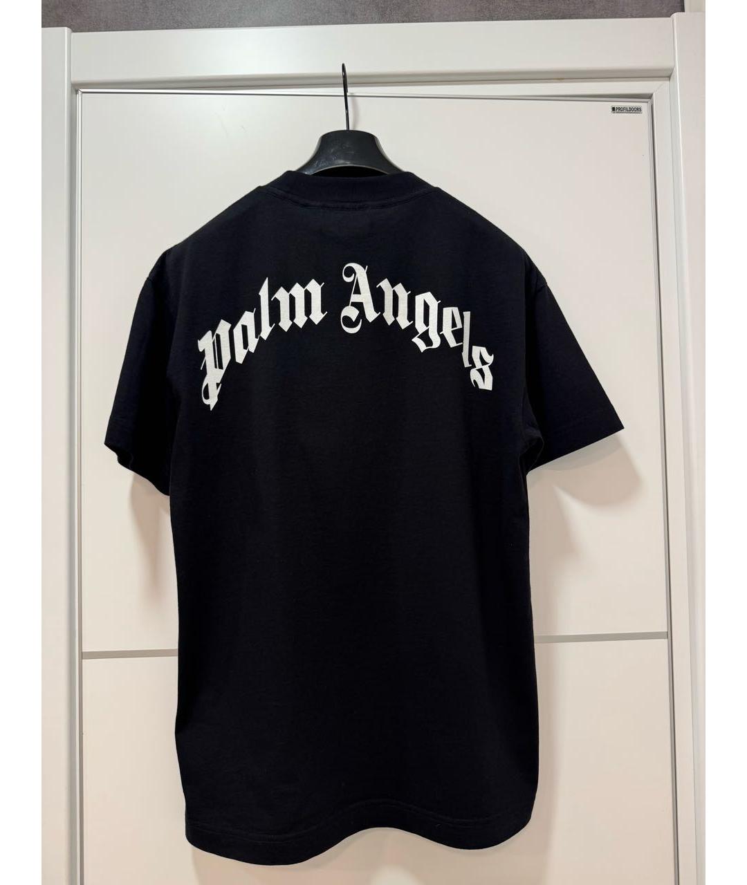 PALM ANGELS Черная хлопковая футболка, фото 2