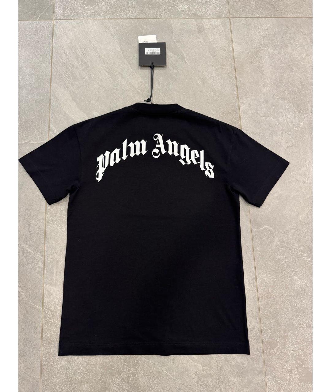 PALM ANGELS Черная хлопковая футболка, фото 6