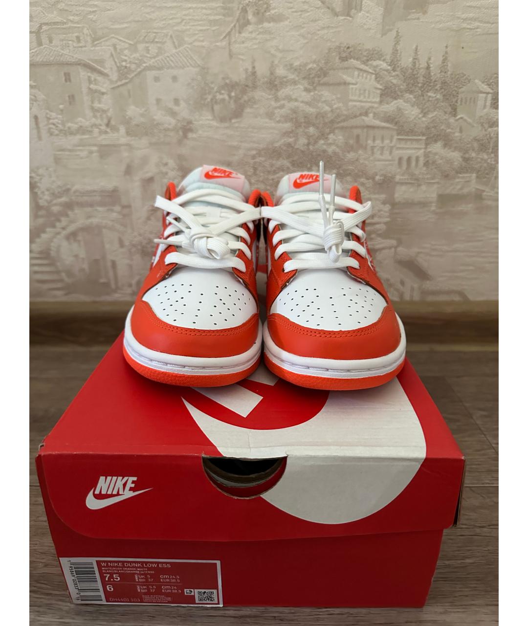 NIKE Оранжевое кожаные кеды, фото 2