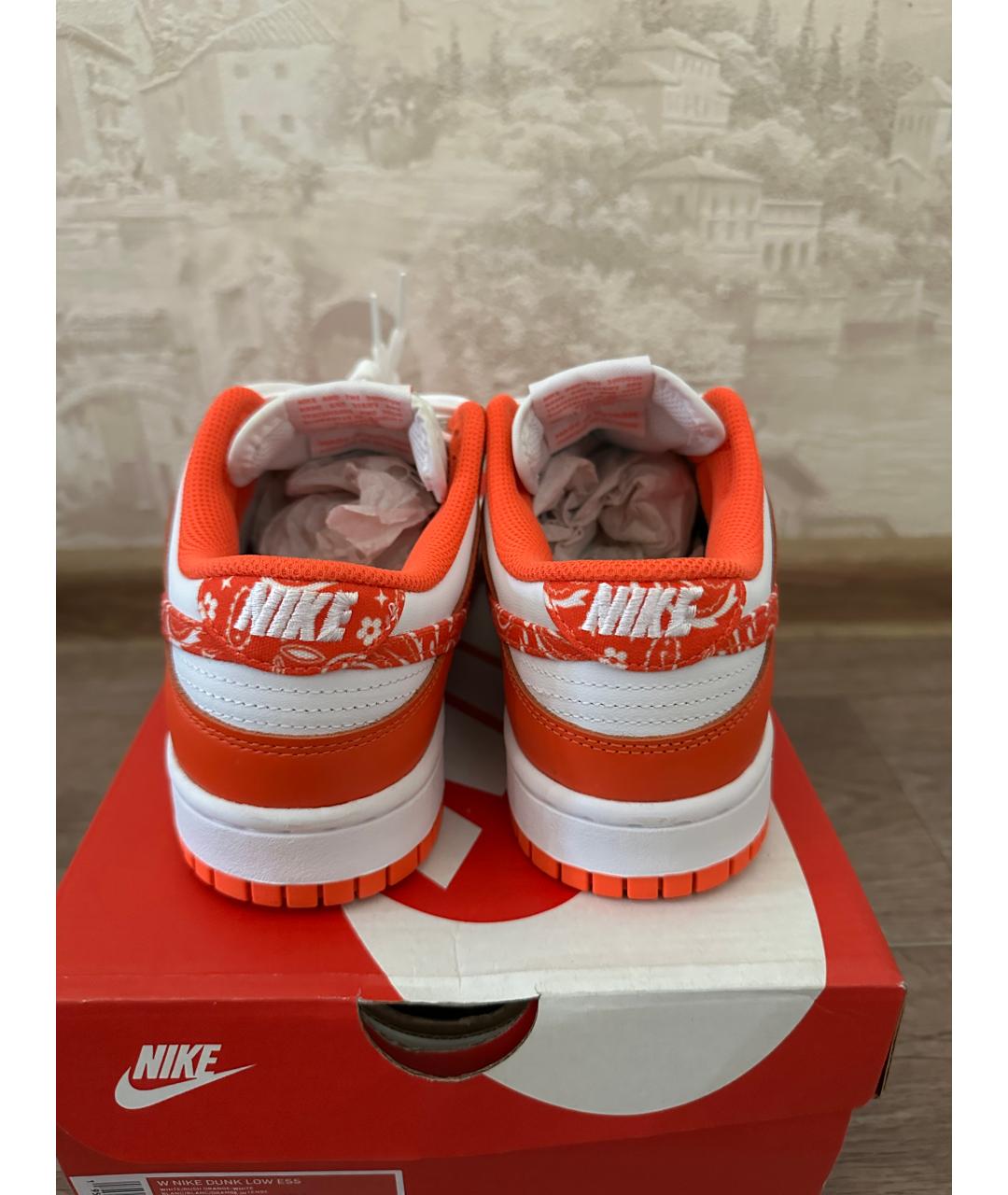 NIKE Оранжевое кожаные кеды, фото 4