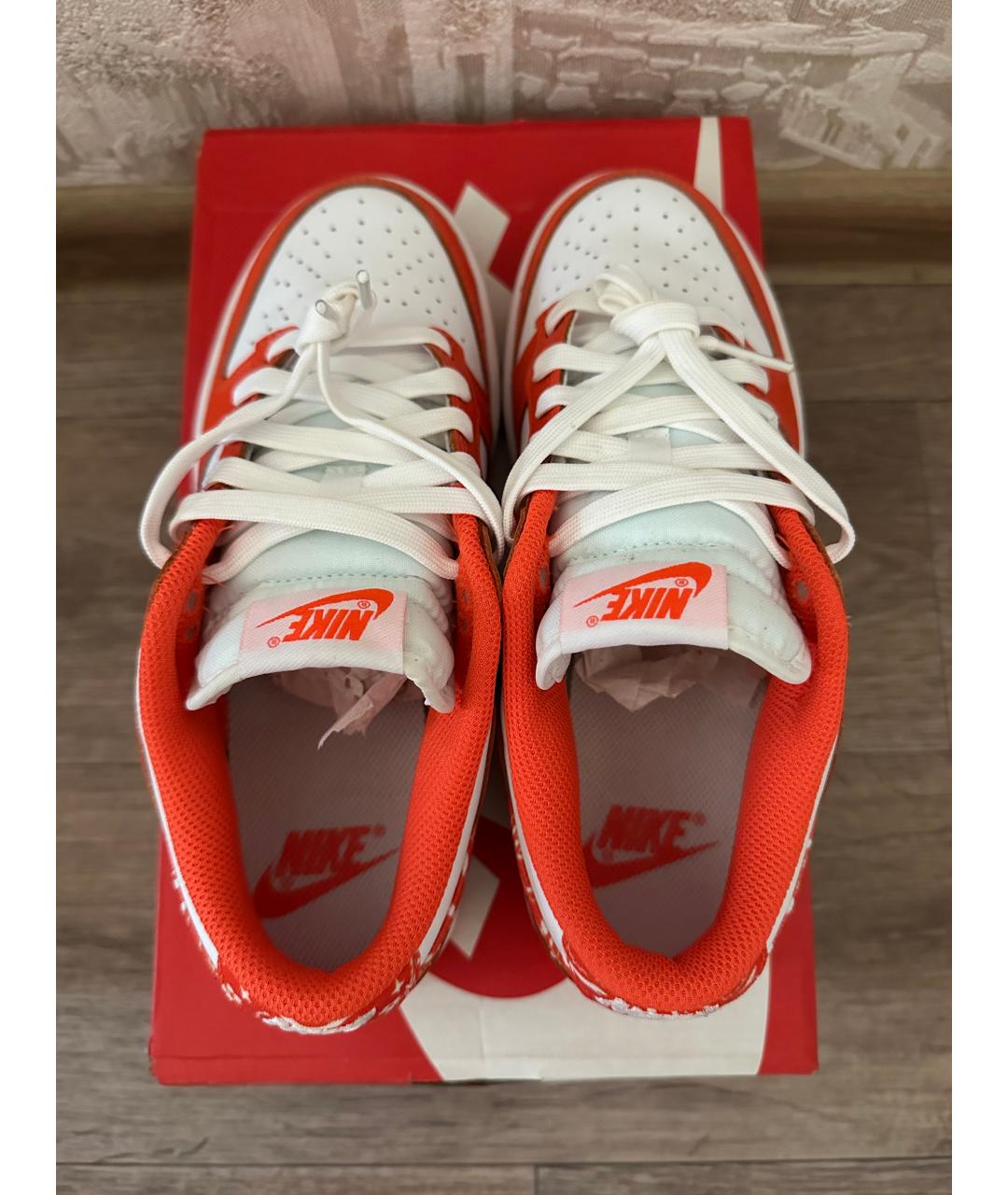NIKE Оранжевое кожаные кеды, фото 3