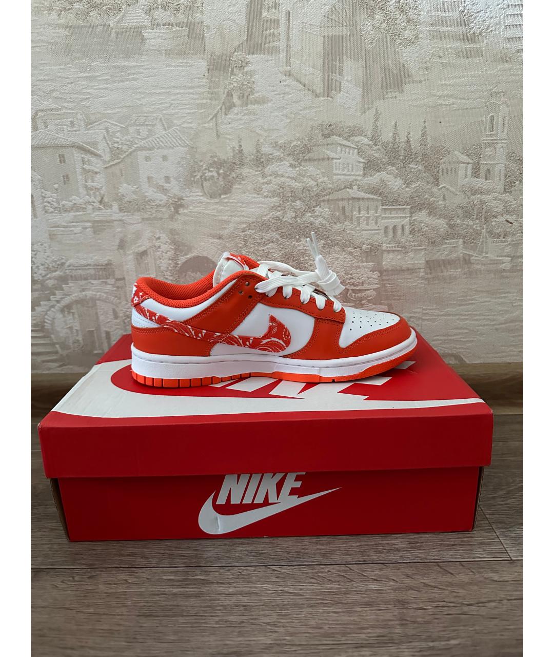 NIKE Оранжевое кожаные кеды, фото 6