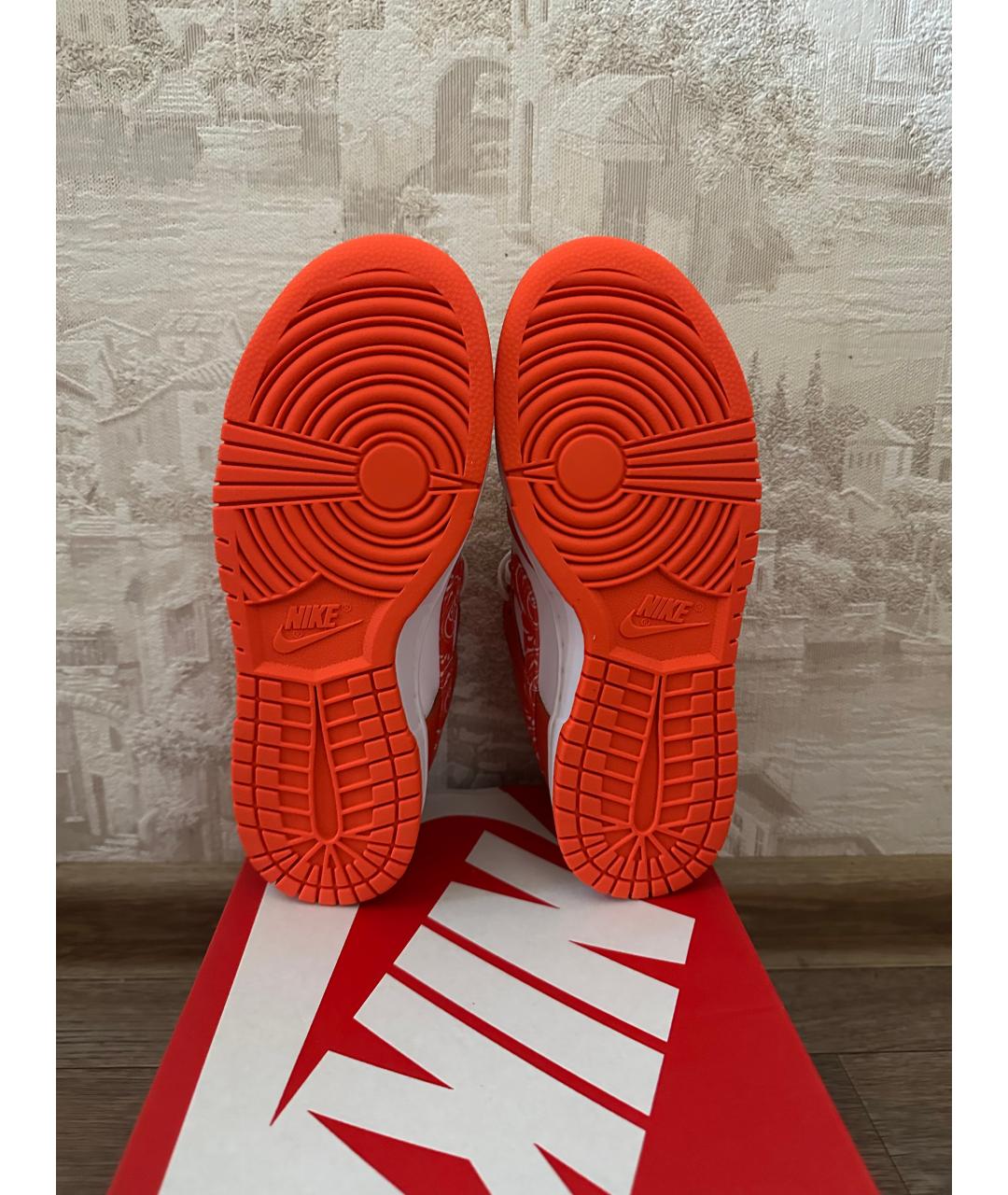 NIKE Оранжевое кожаные кеды, фото 5