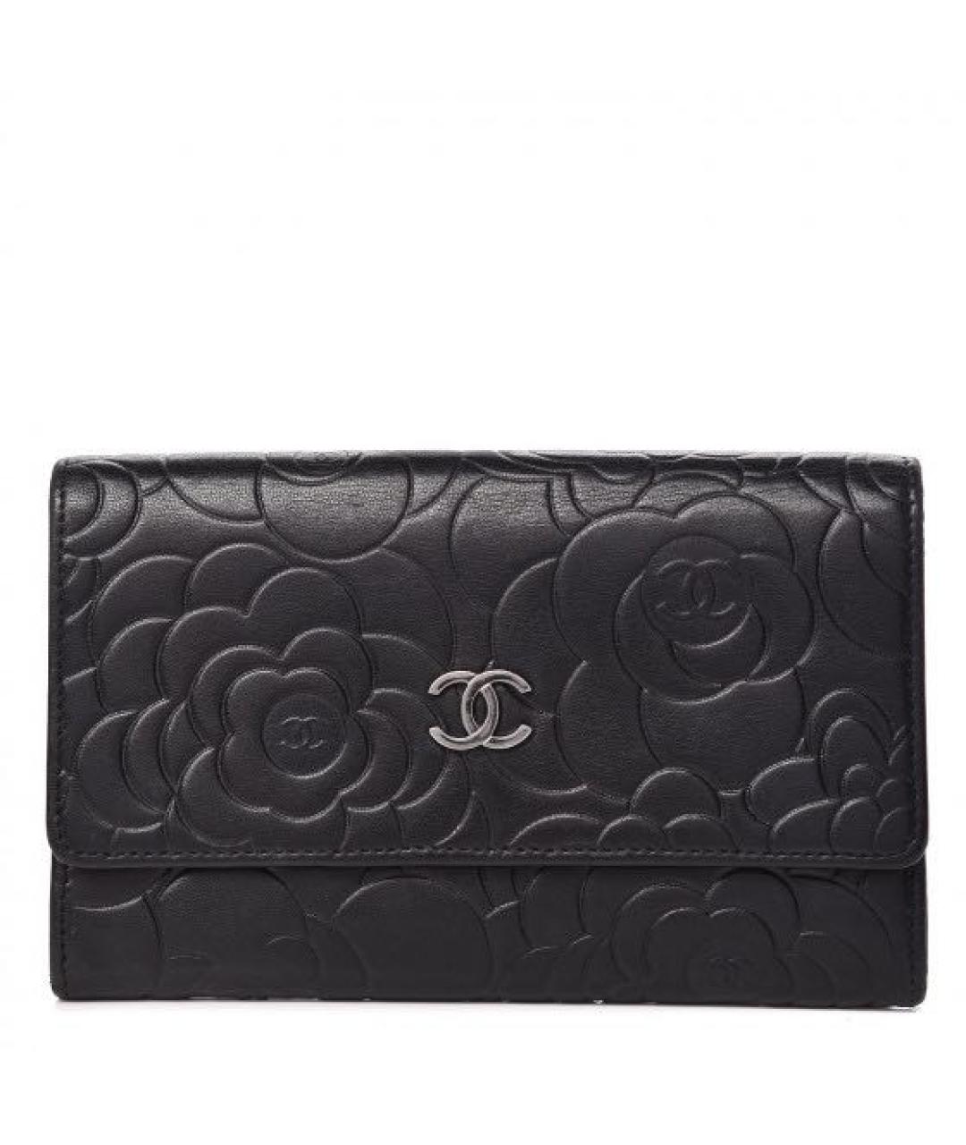 CHANEL Черный кожаный кошелек, фото 1