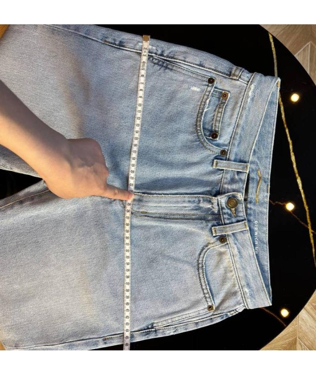 SAINT LAURENT Голубые хлопковые джинсы скинни, фото 6