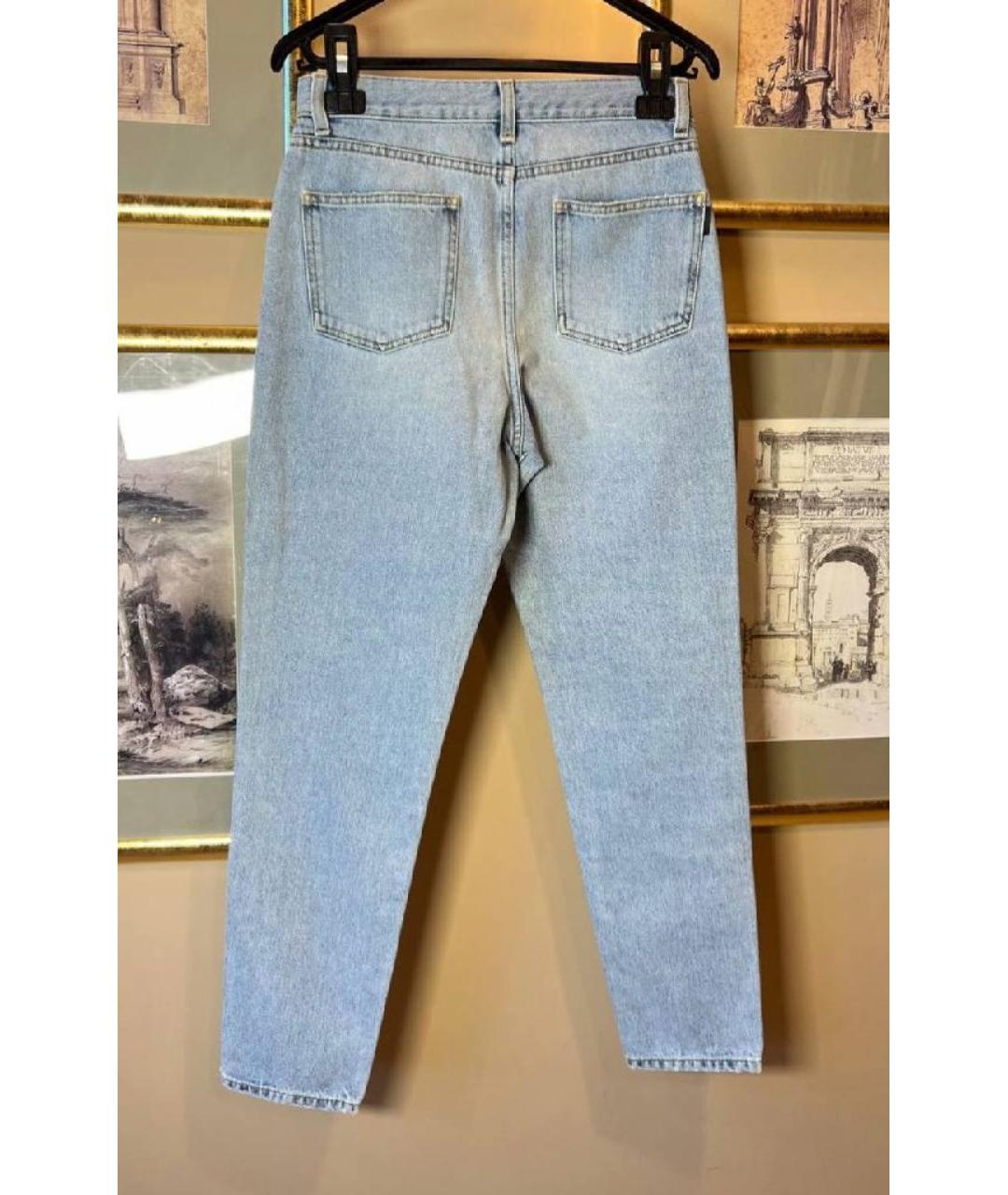 SAINT LAURENT Голубые хлопковые джинсы скинни, фото 2