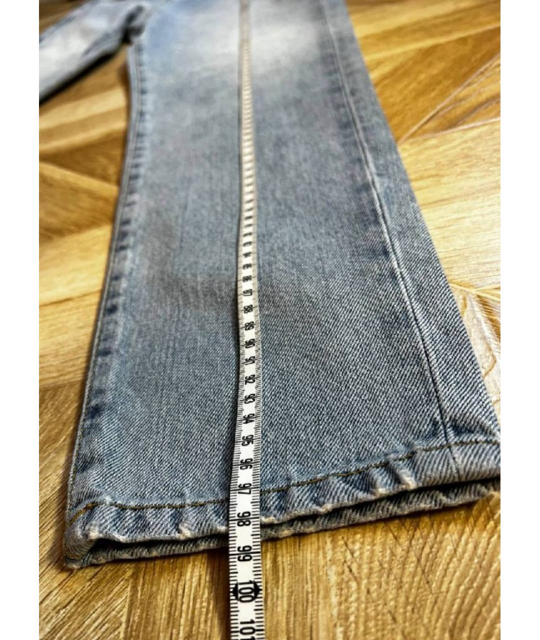 SAINT LAURENT Голубые хлопковые джинсы скинни, фото 5