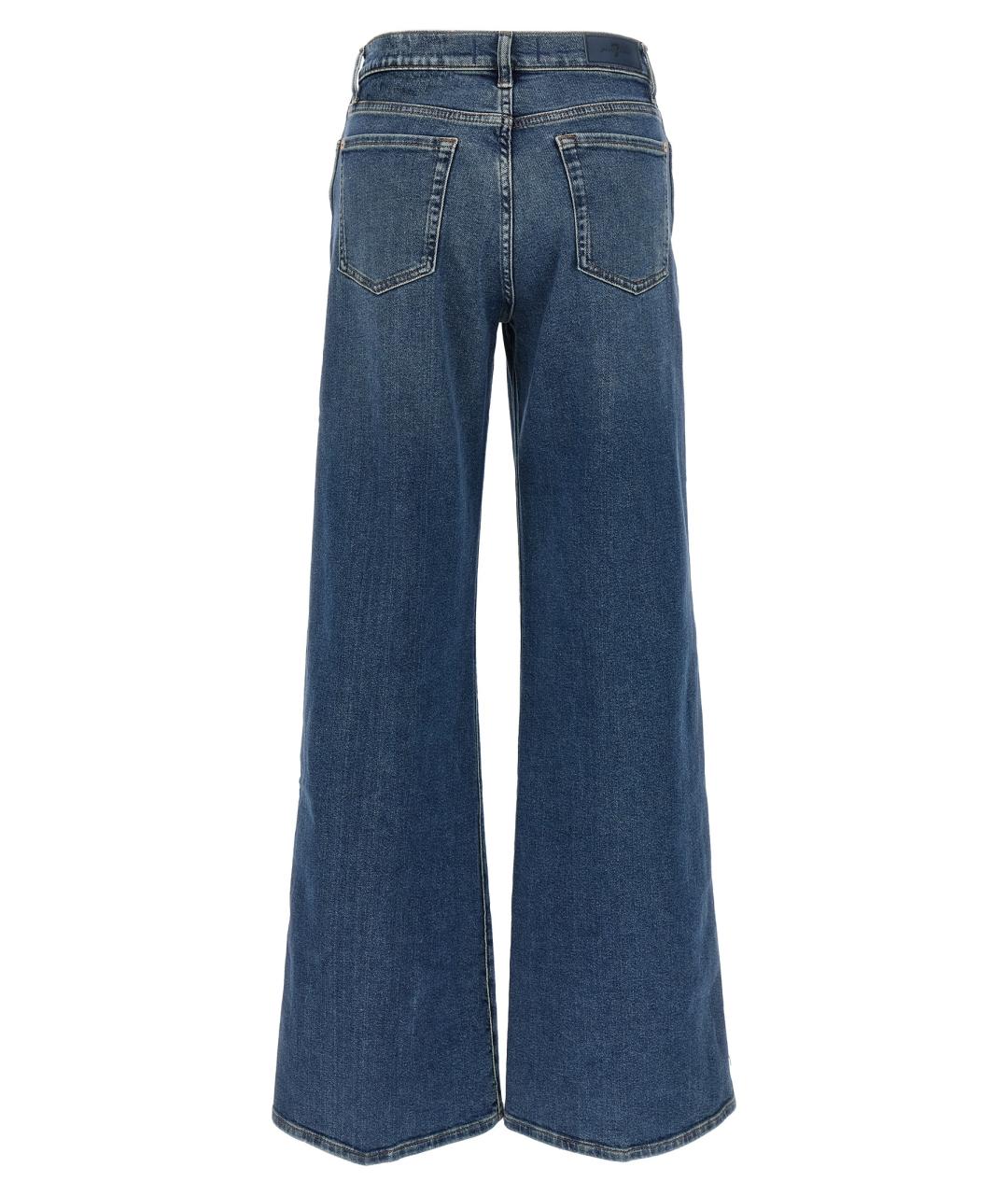 7 FOR ALL MANKIND Синие хлопковые прямые джинсы, фото 2