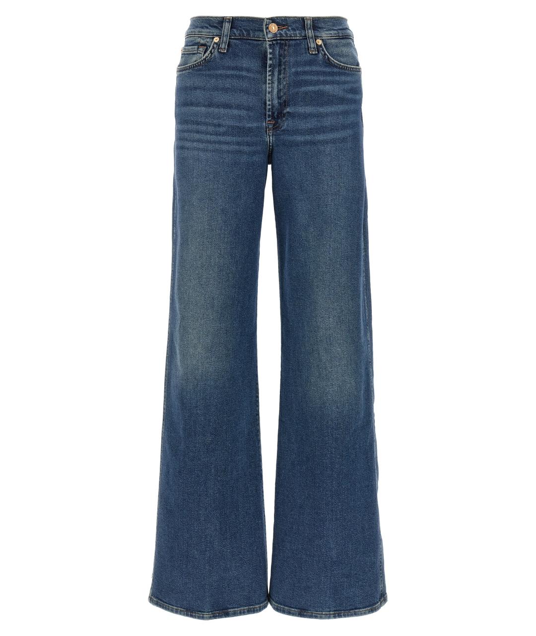 7 FOR ALL MANKIND Синие хлопковые прямые джинсы, фото 1