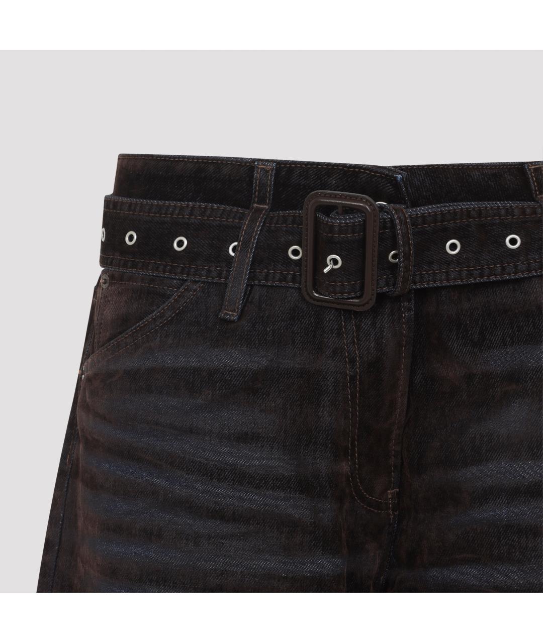 ACNE STUDIOS Синие хлопковые прямые брюки, фото 3