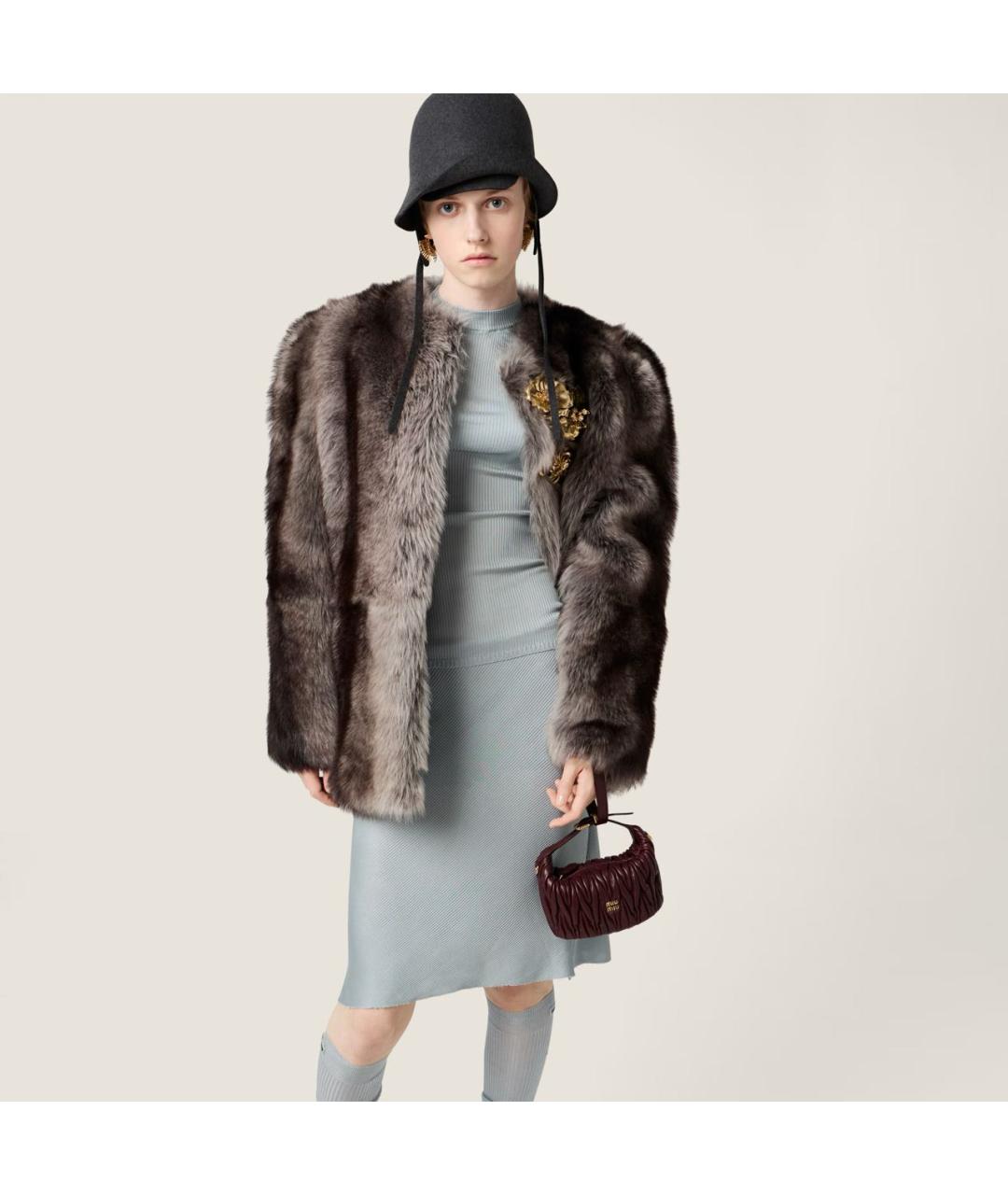 MIU MIU Бордовая кожаная сумка через плечо, фото 2