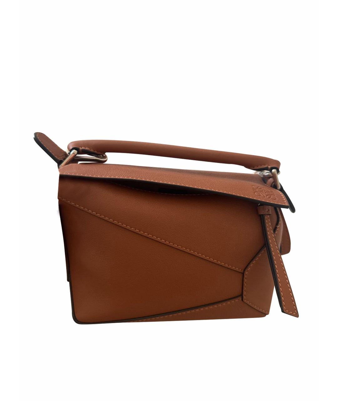 LOEWE Коричневая кожаная сумка через плечо, фото 1