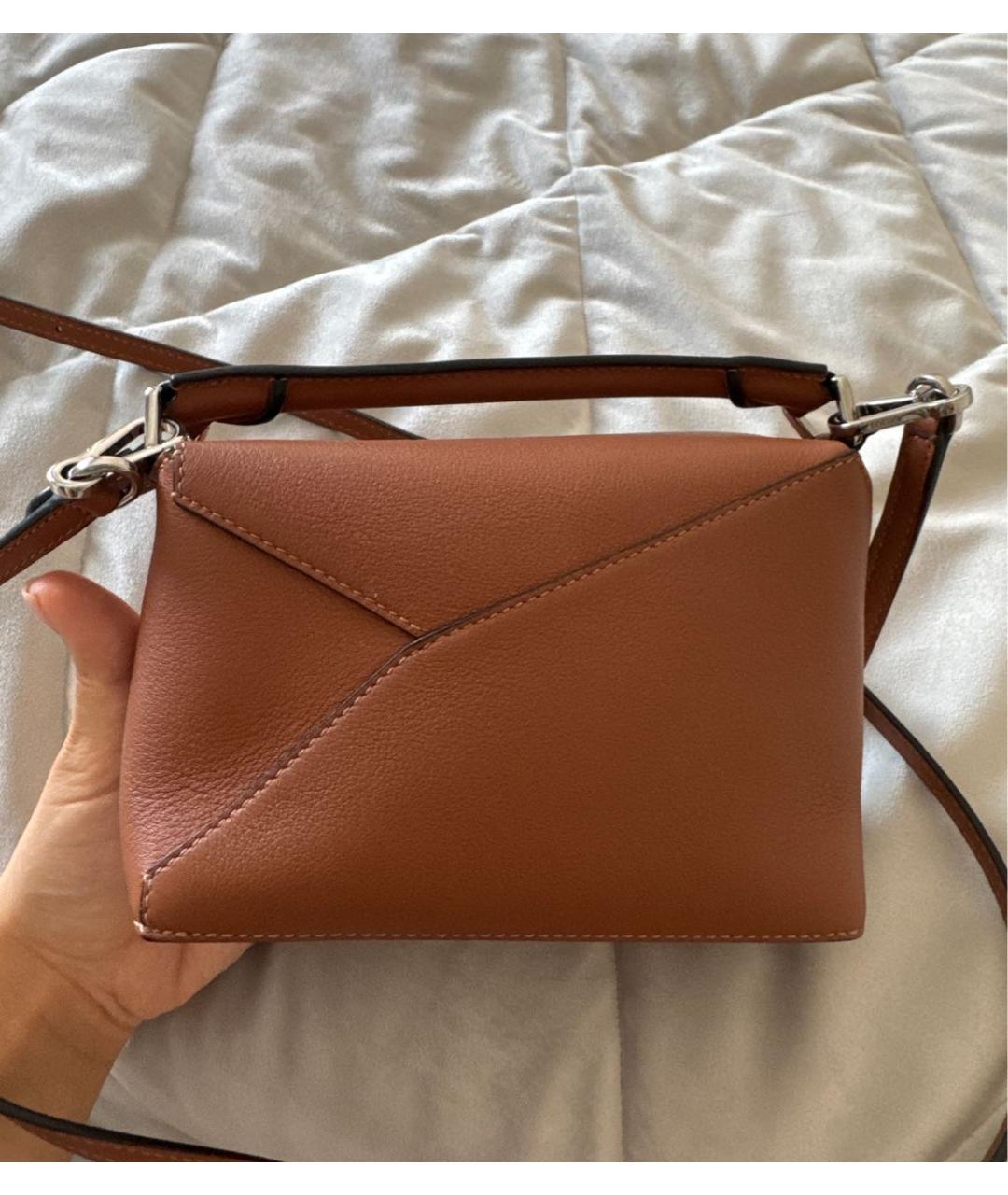 LOEWE Коричневая кожаная сумка через плечо, фото 2