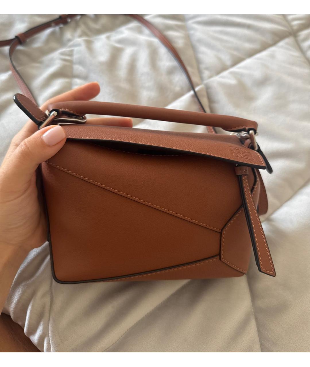 LOEWE Коричневая кожаная сумка через плечо, фото 6