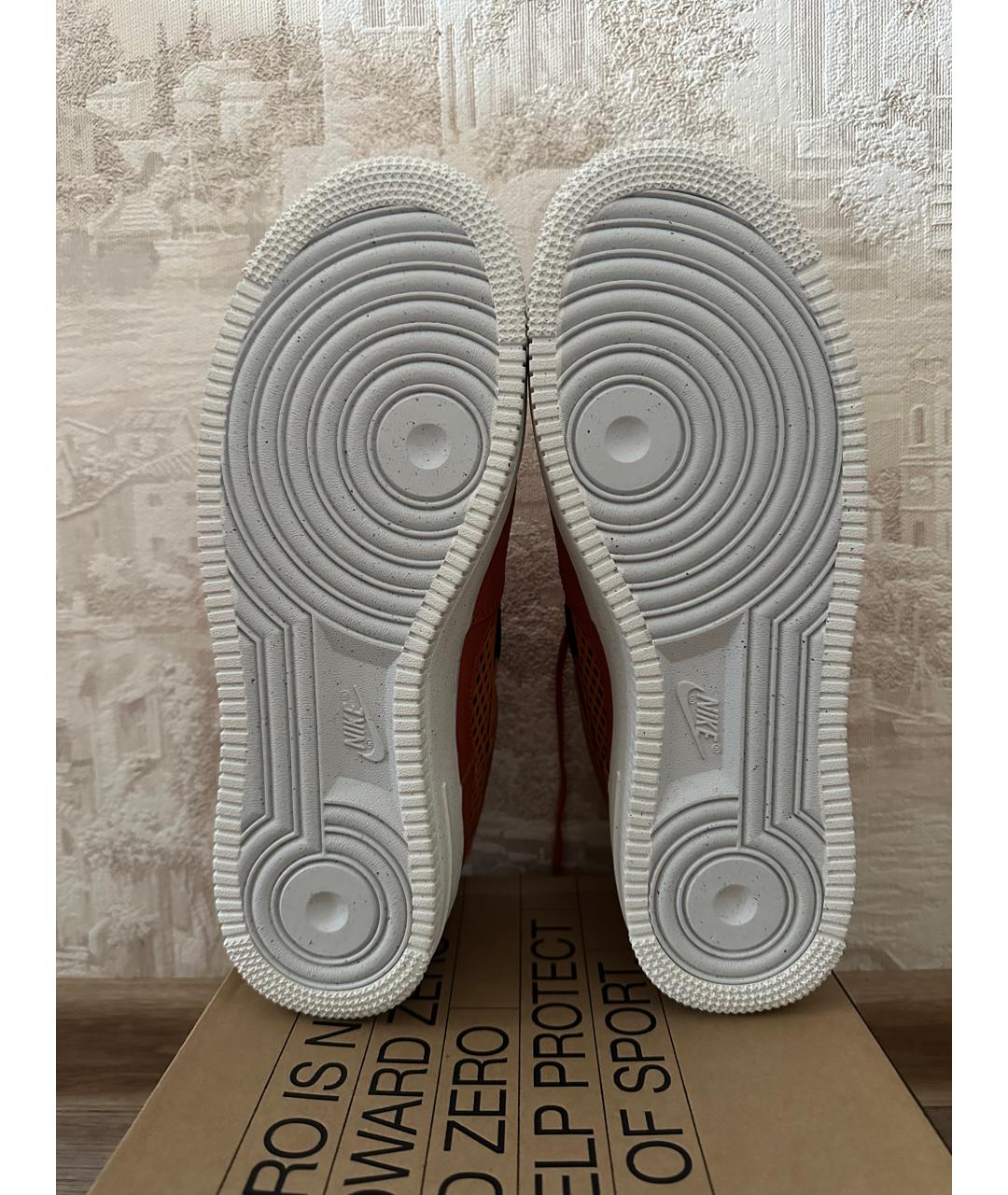NIKE Коричневые кожаные низкие кроссовки / кеды, фото 5