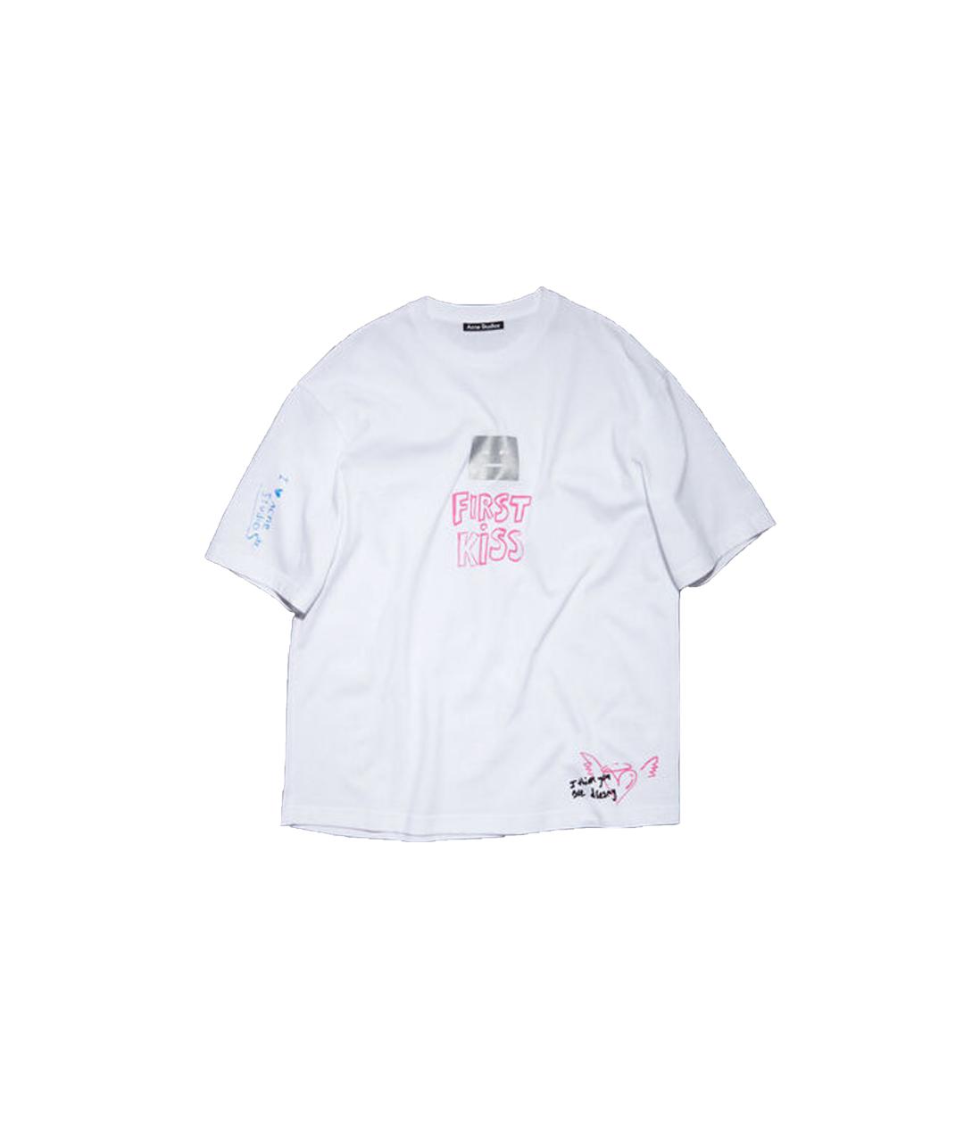ACNE STUDIOS Белая хлопковая футболка, фото 4