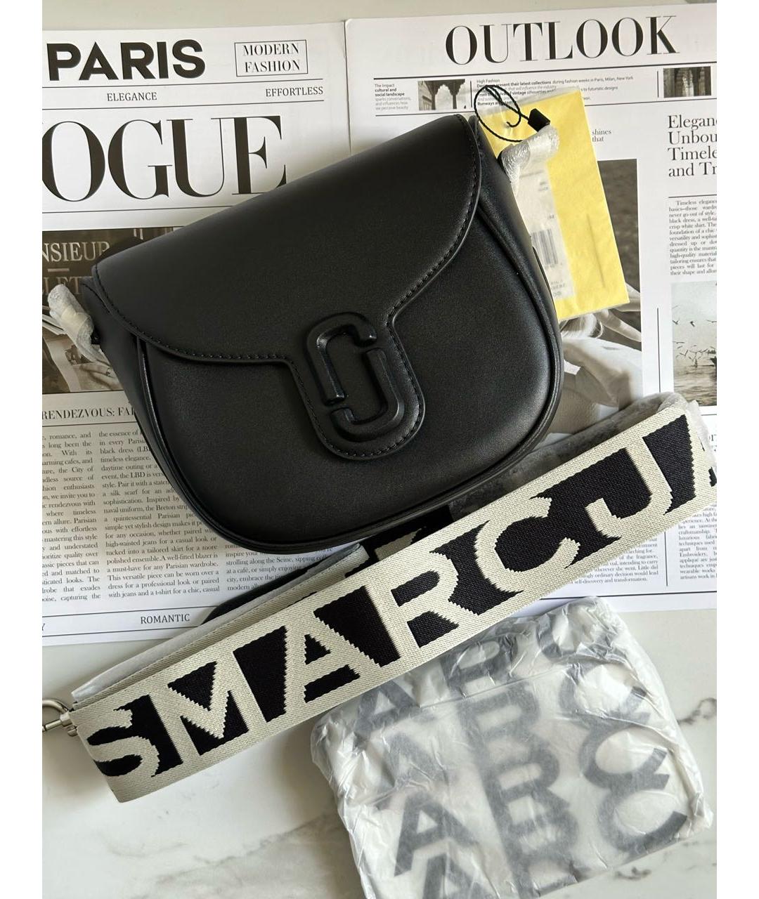 MARC BY MARC JACOBS Черная кожаная сумка через плечо, фото 8