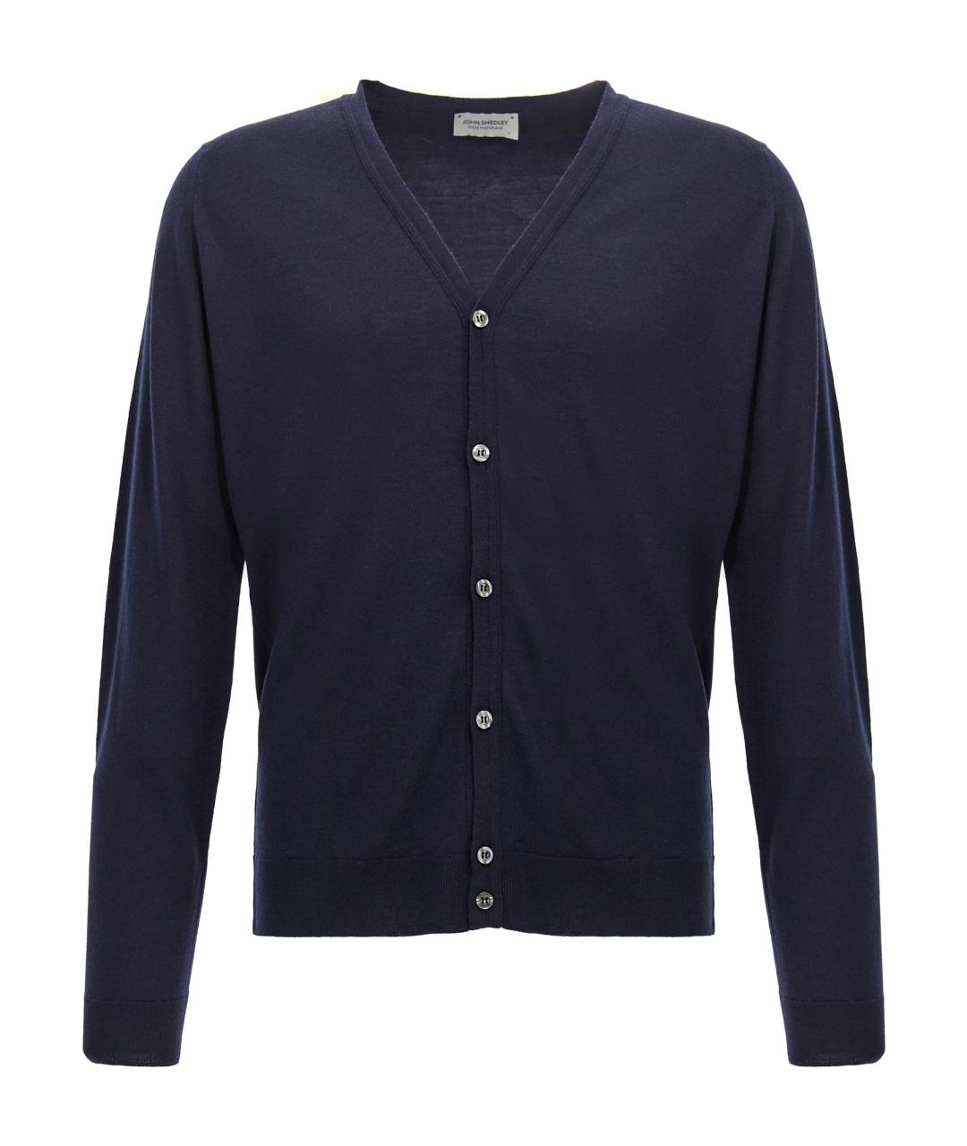 JOHN SMEDLEY Синий шерстяной кардиган, фото 1
