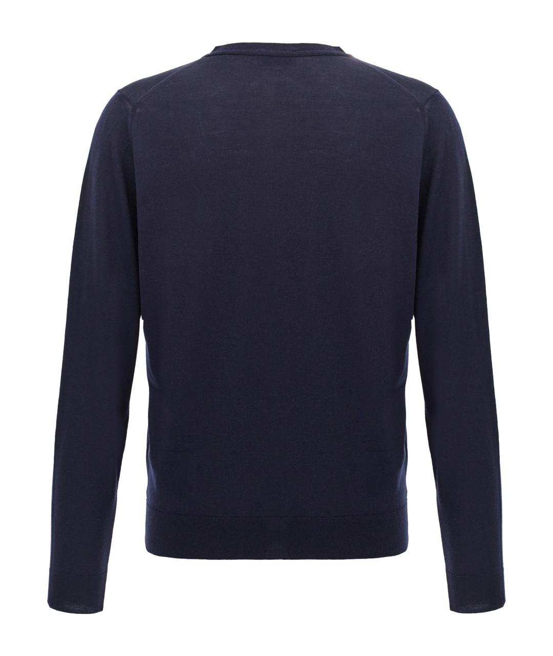 JOHN SMEDLEY Синий шерстяной кардиган, фото 2